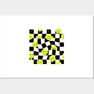 Checkered smiley Posters and Art